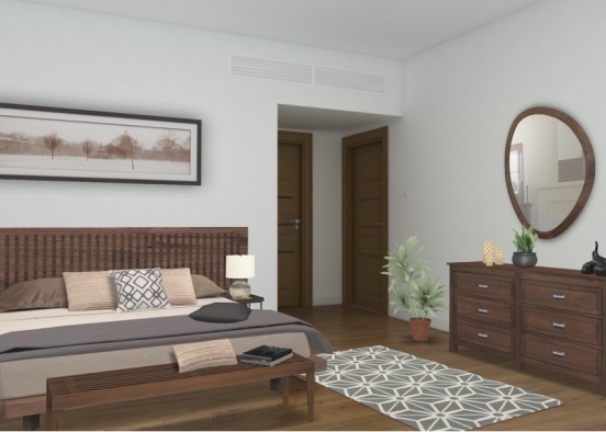 Brown Bedroom Design Rendering