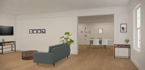 Salon/Salle à manger cozi avec une touche industrielle 