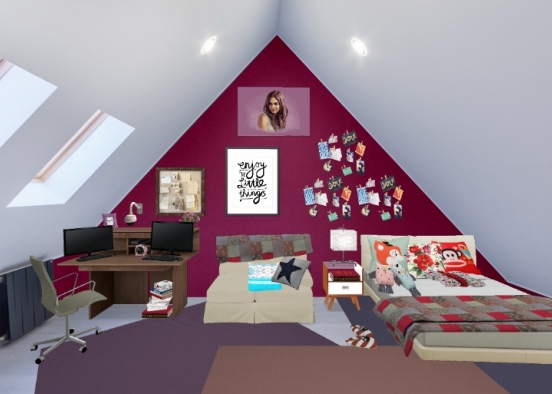 My sister's dream bedroom Design Rendering