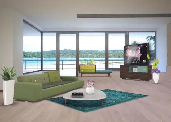 living room beach Design Rendering