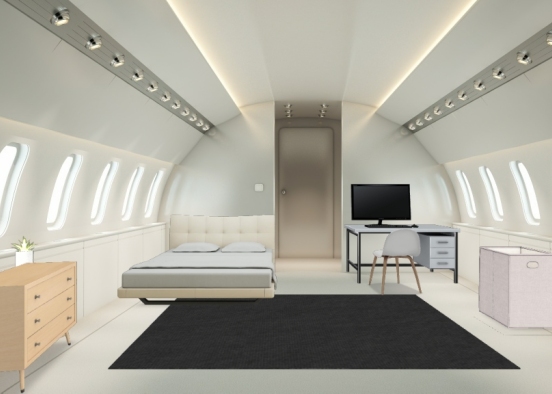 Chambre ado dans un avion Design Rendering
