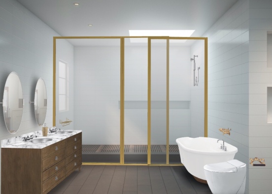 airy bathroom Design Rendering