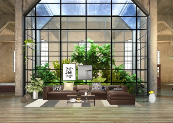 Modern Living Space  Design Rendering