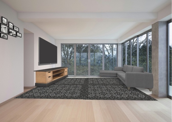 Living room for aparttment Design Rendering