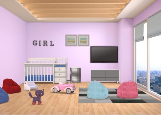 baby girl room Design Rendering