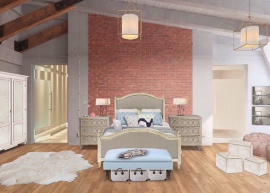Country master bedroom Design Rendering