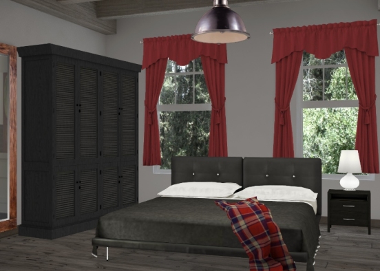 Bedroom black Design Rendering