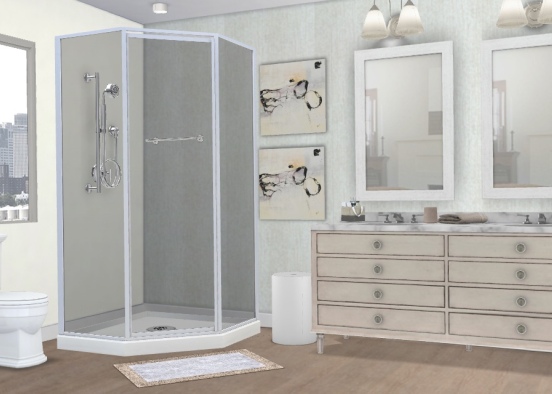 neutral bathroom  Design Rendering
