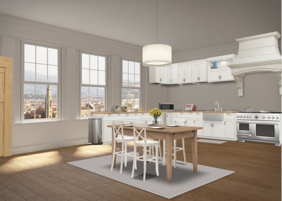 Light and Airy Kitchen Design Rendering
