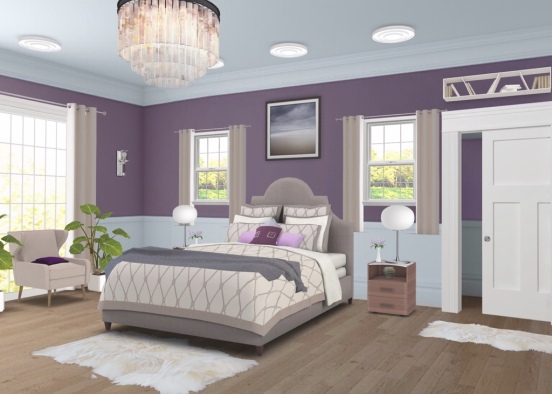 Purple bed  Design Rendering