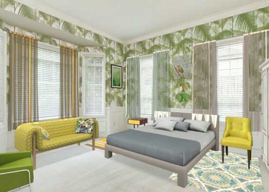 Tropican bedroom Design Rendering