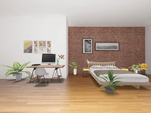 bedroom with office