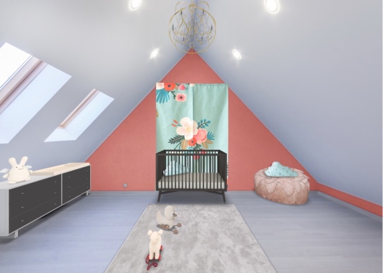 Pretty Pink Baby’s Room Design Rendering