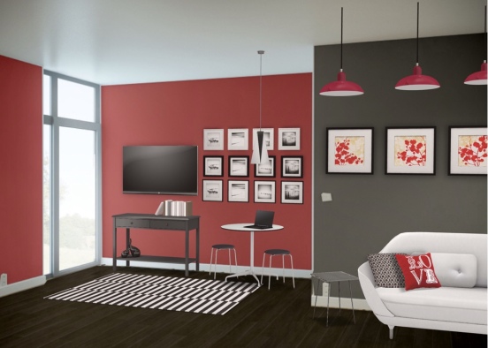 Red black and white Design Rendering
