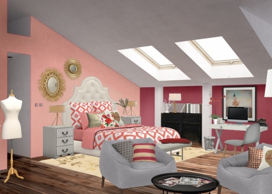 Dreamy girls bedroom  Design Rendering