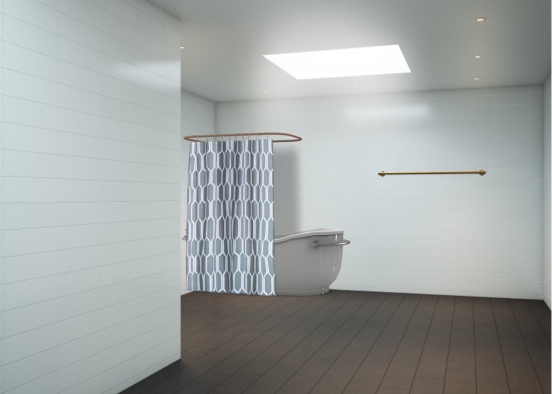 A common type of bathroom. Design Rendering
