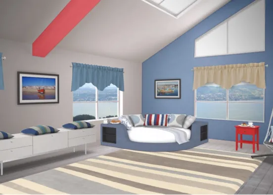 Nautical bedroom Design Rendering