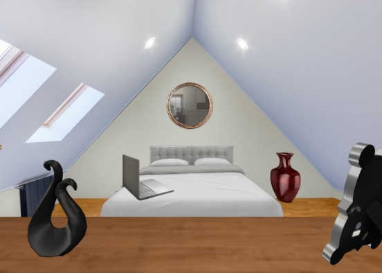 Simple Bedroom  Design Rendering