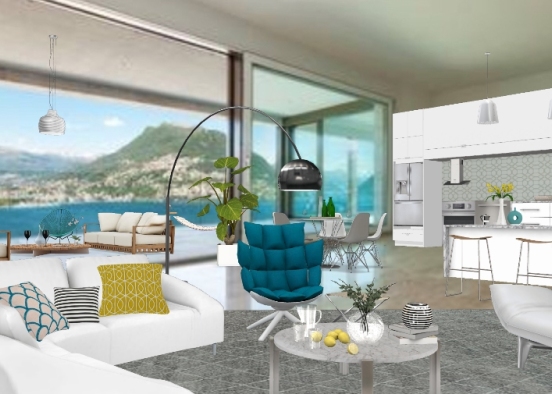 My idea of Italian beach house.🍋⚓ Design Rendering