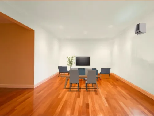 Sala de estar e mesa de jantar