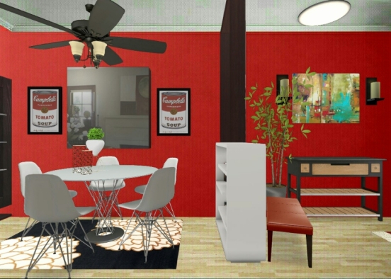 Dining area-option for Center Living Room.. Design Rendering