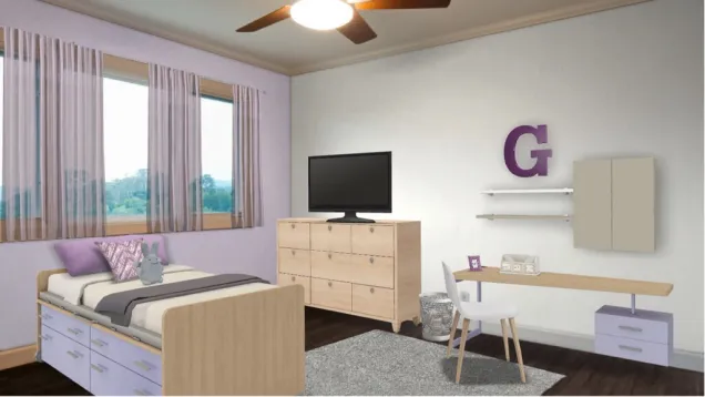 Purple Little girls room