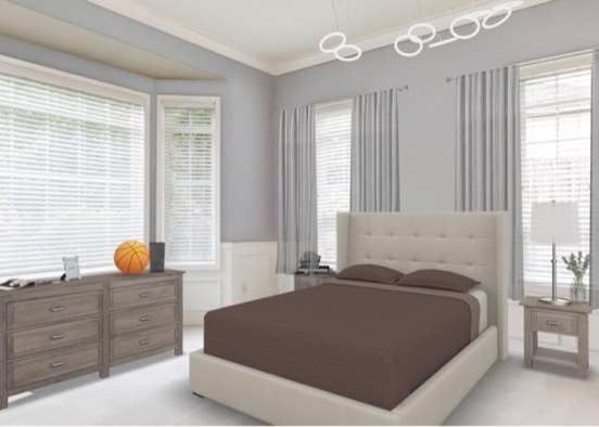 Modern B&W Bedroom Design Rendering