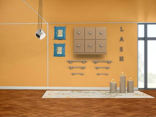 Lash studio product wall