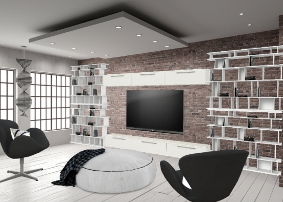 Modern Lounge Design Rendering