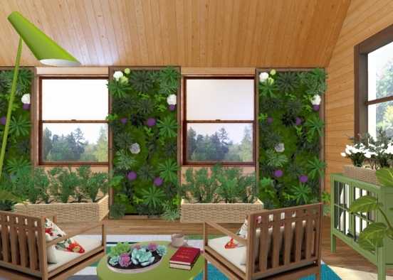 Attic with a romantic green corner, a lot of plants and natural light, green view. We can drink an hot chocolat reading a book. HOPE YOU ENJOY!!  Design Rendering