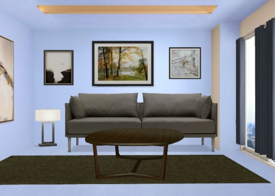 Simple living room Design Rendering