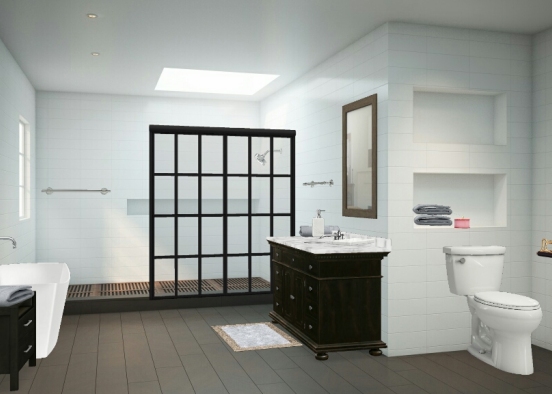Bright bathroom Design Rendering