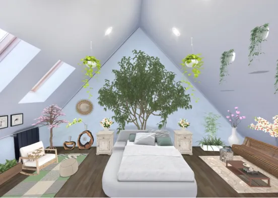 nature bedroom Design Rendering