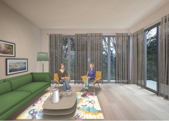 Modernliving room Design Rendering