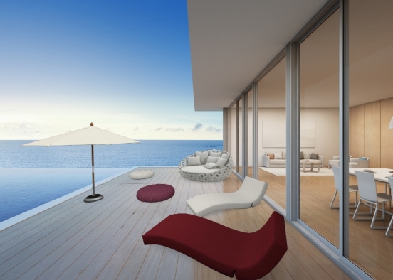 Balkon mit pool Design Rendering