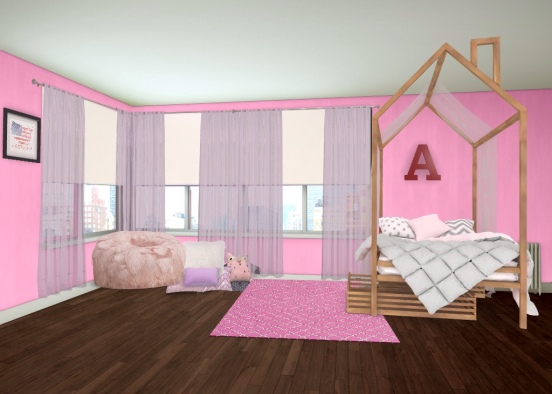 Girls Bedroom  Design Rendering