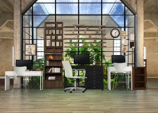 B and w office Design Rendering