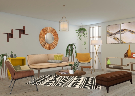 Boho livingroom Design Rendering