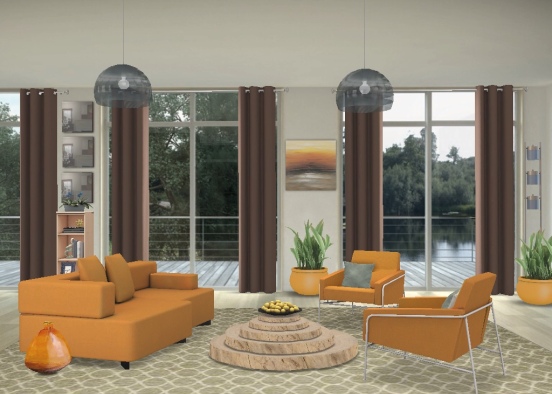Sunset Living Room Design Rendering