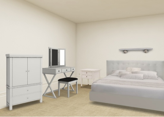 bedroom white modern and classic  Design Rendering