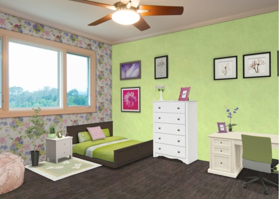 Flower Bedroom Design Rendering
