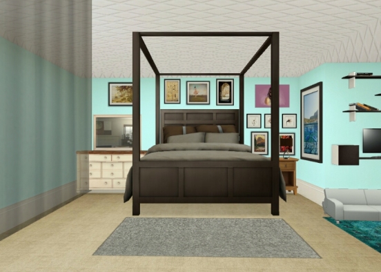 Pretty bed room Design Rendering