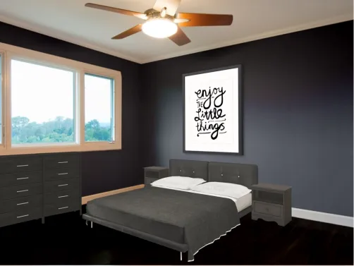Solid Color Rooms — Room One — Black Bedroom