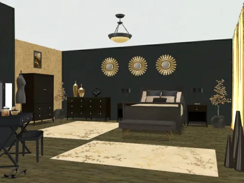Nat's black and gold bedroom 🖤💛