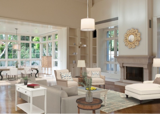 Southern Mansion Living Room Design Rendering