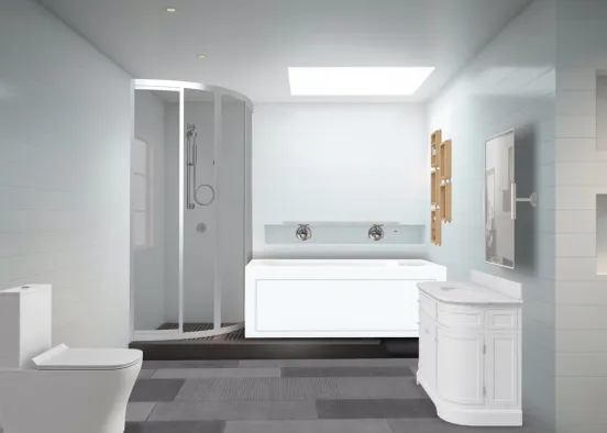 clean bathroom Design Rendering