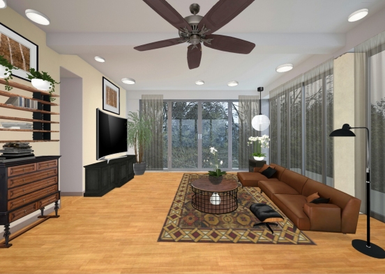 Sala de estar agradable  Design Rendering