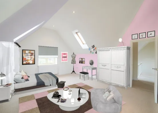 ROOM BEDROOM FOR A TEENAGE GIRL Design Rendering