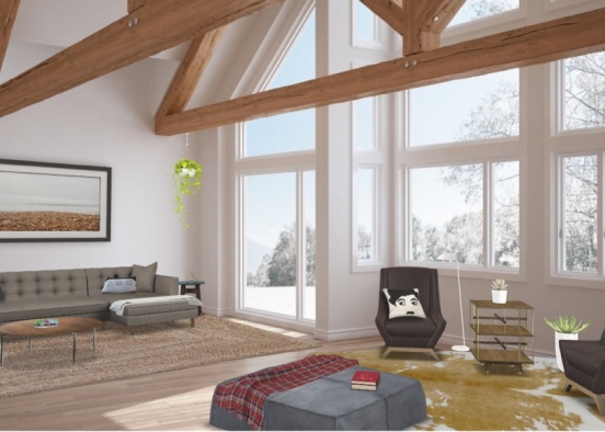 winter living room Design Rendering