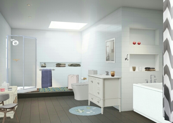 Familien Badezimmer  Design Rendering
